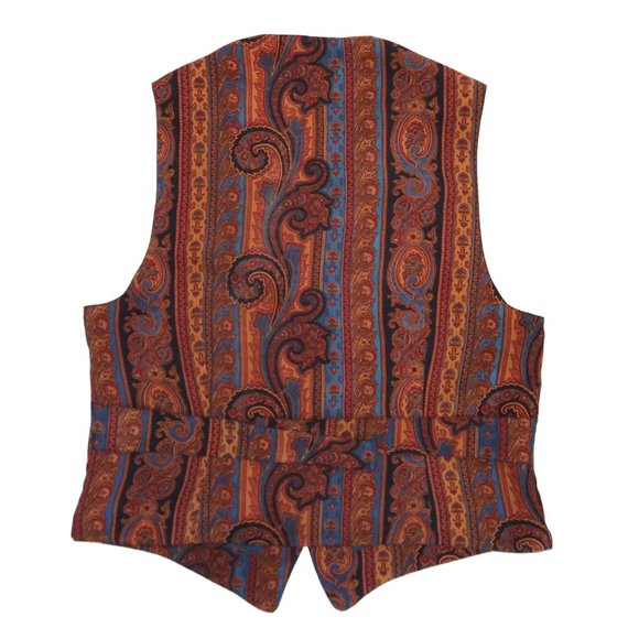 vtg HERMES paisley print Silk vest F 52 US 42 Large - Picture 3 of 4